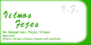 vilmos fejes business card